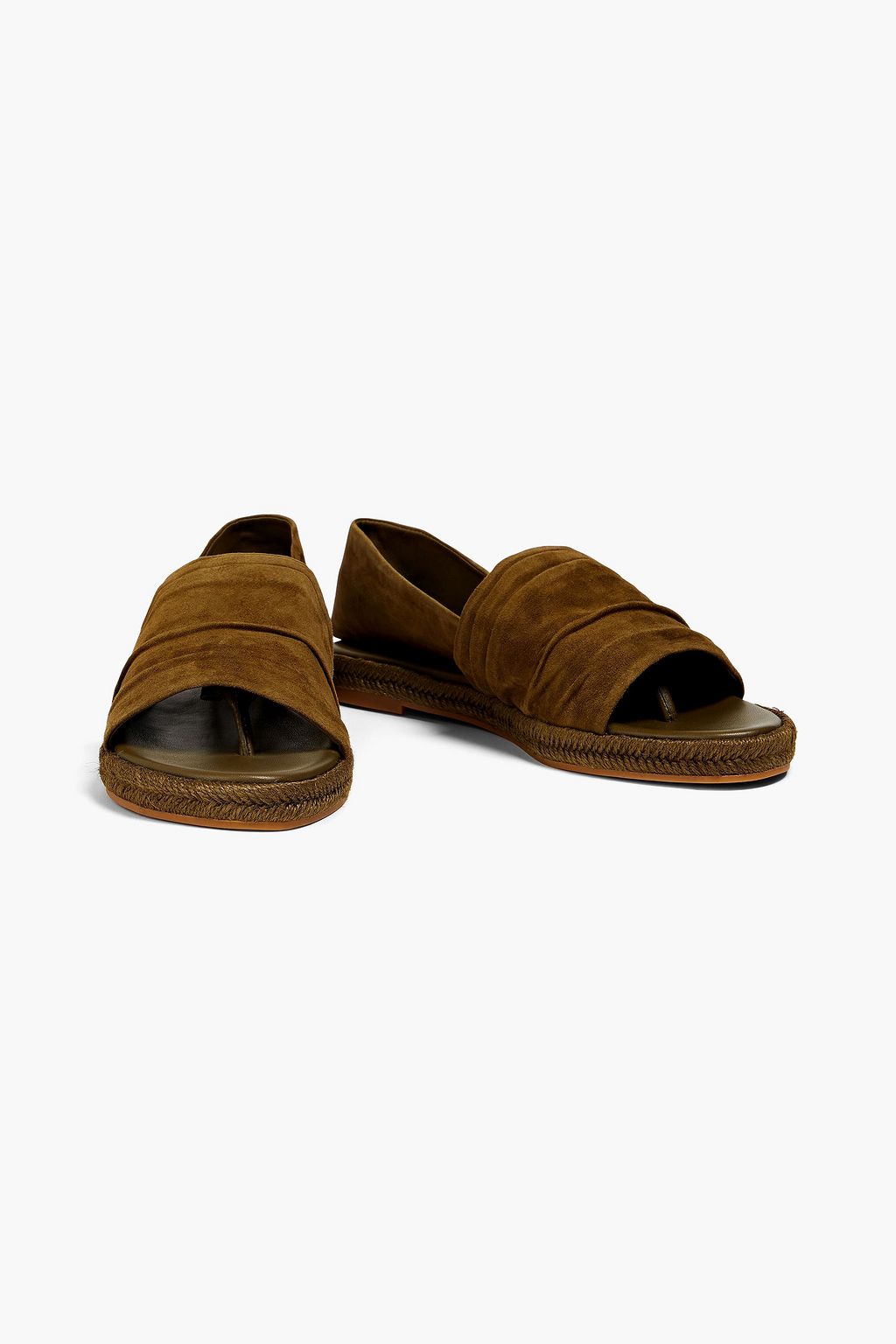 TORY BURCH 개더 디테일 스웨이드 샌들