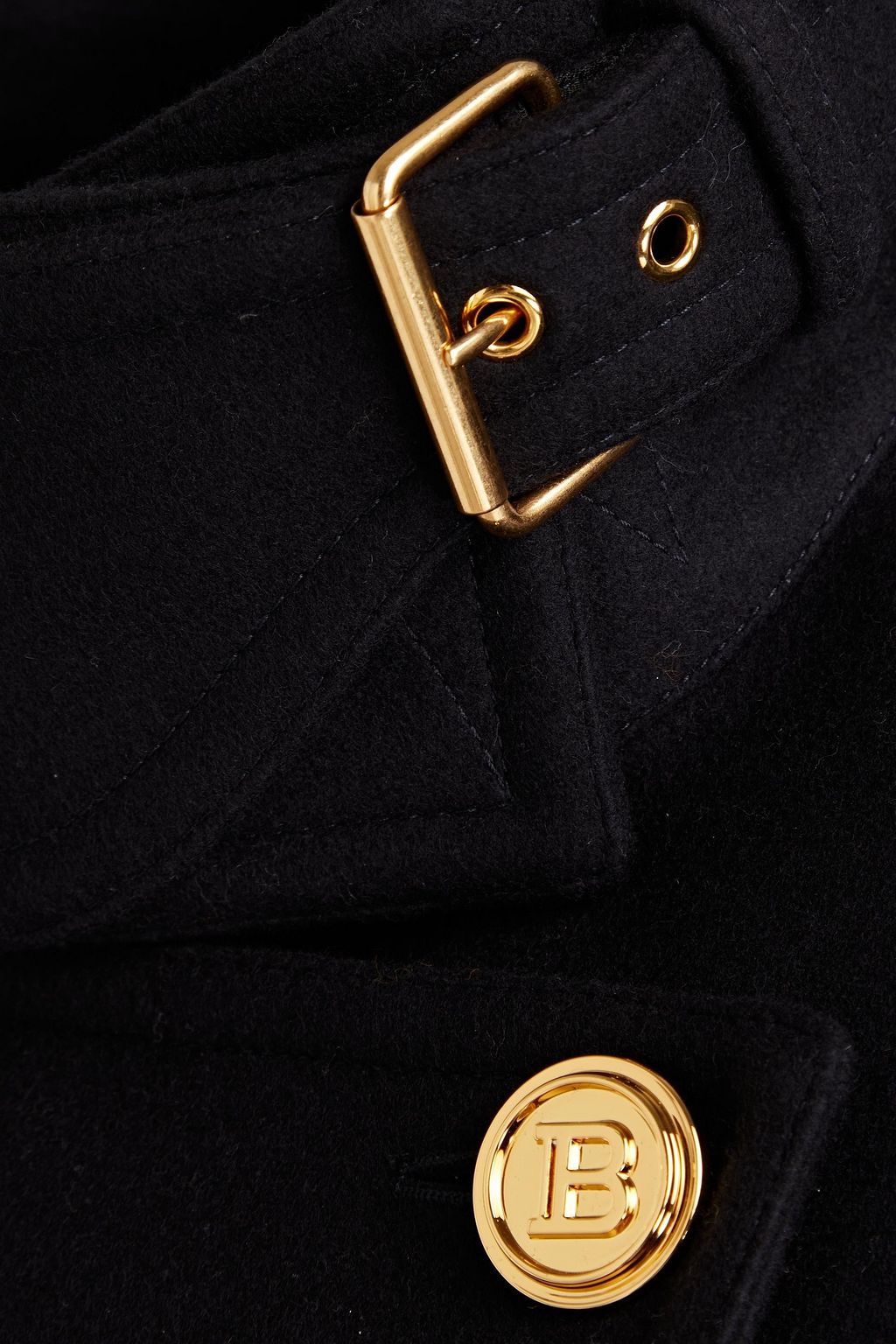 BALMAIN ウール混フェルト ダブルブレストコート