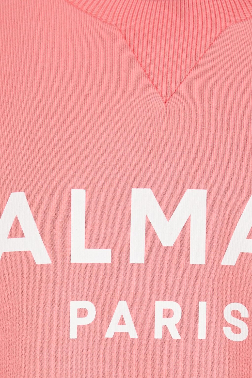BALMAIN سويت شيرت من قطن تيري فرنسي مطاطي مزين بطبعة شعار العلامة