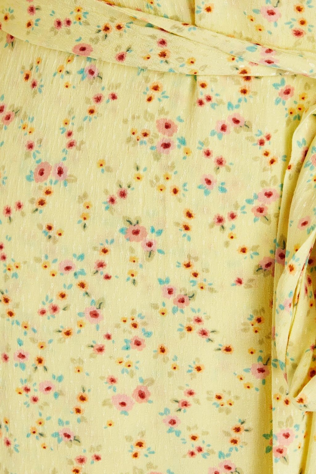 ROTATE BIRGER CHRISTENSEN Floral-print jacquard maxi wrap dress