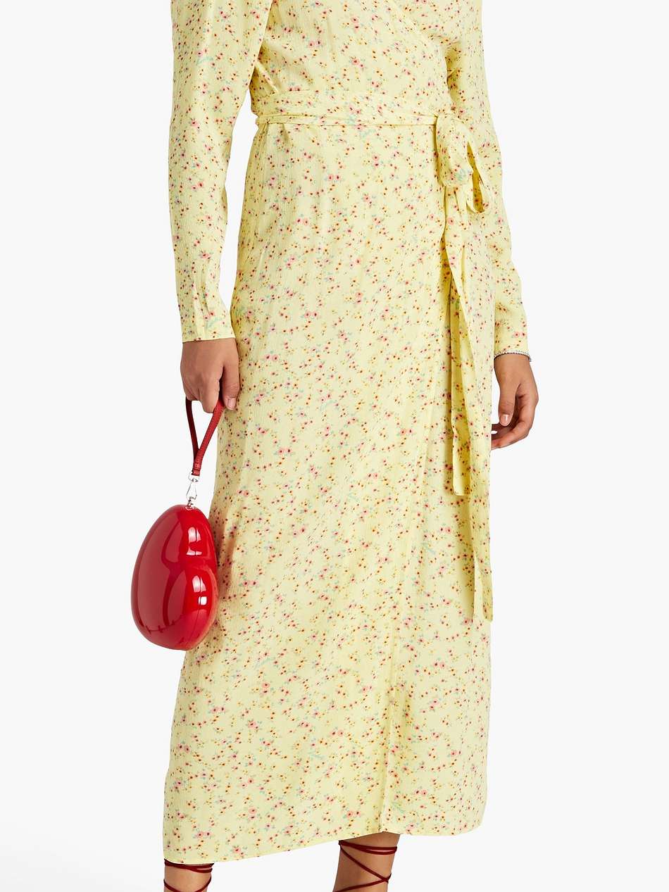 floral-print jacquard maxi wrap dress