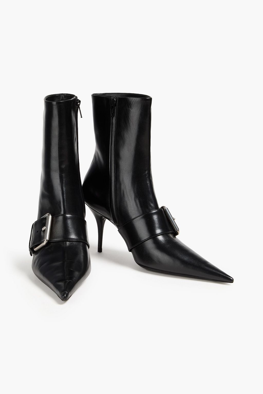 BALENCIAGA Knife buckled leather ankle boots