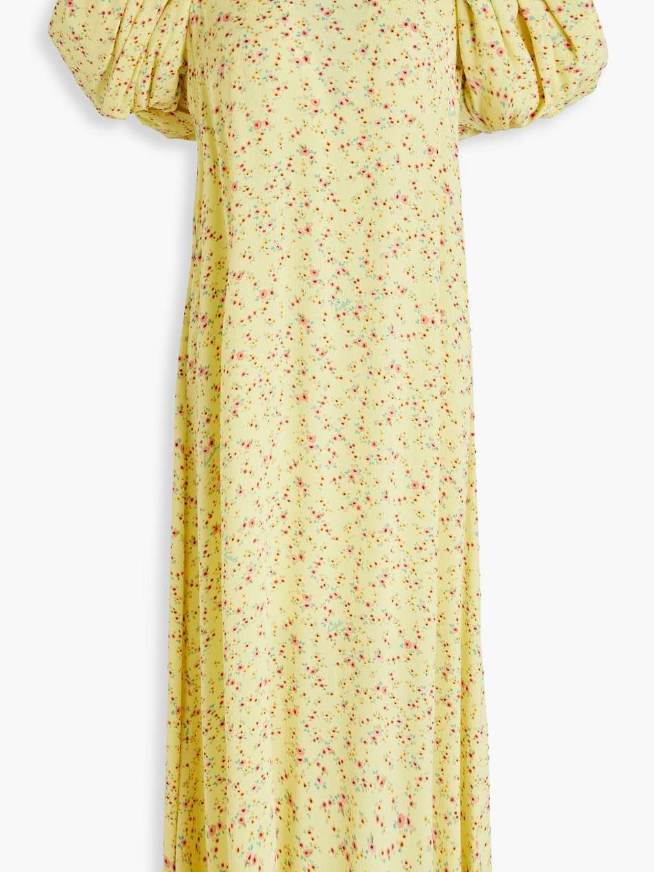 floral-print jacquard midi dress
