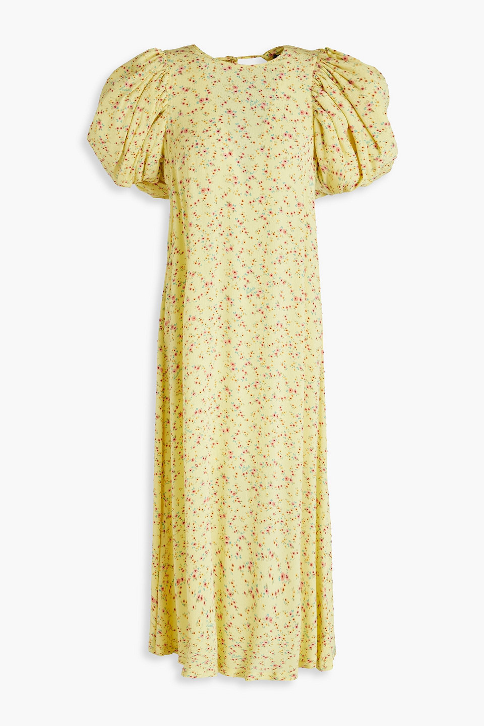 Rotate Birger Christensen Midikleid Aus Webstoff Mit Cut-outs In Pastel Yellow
