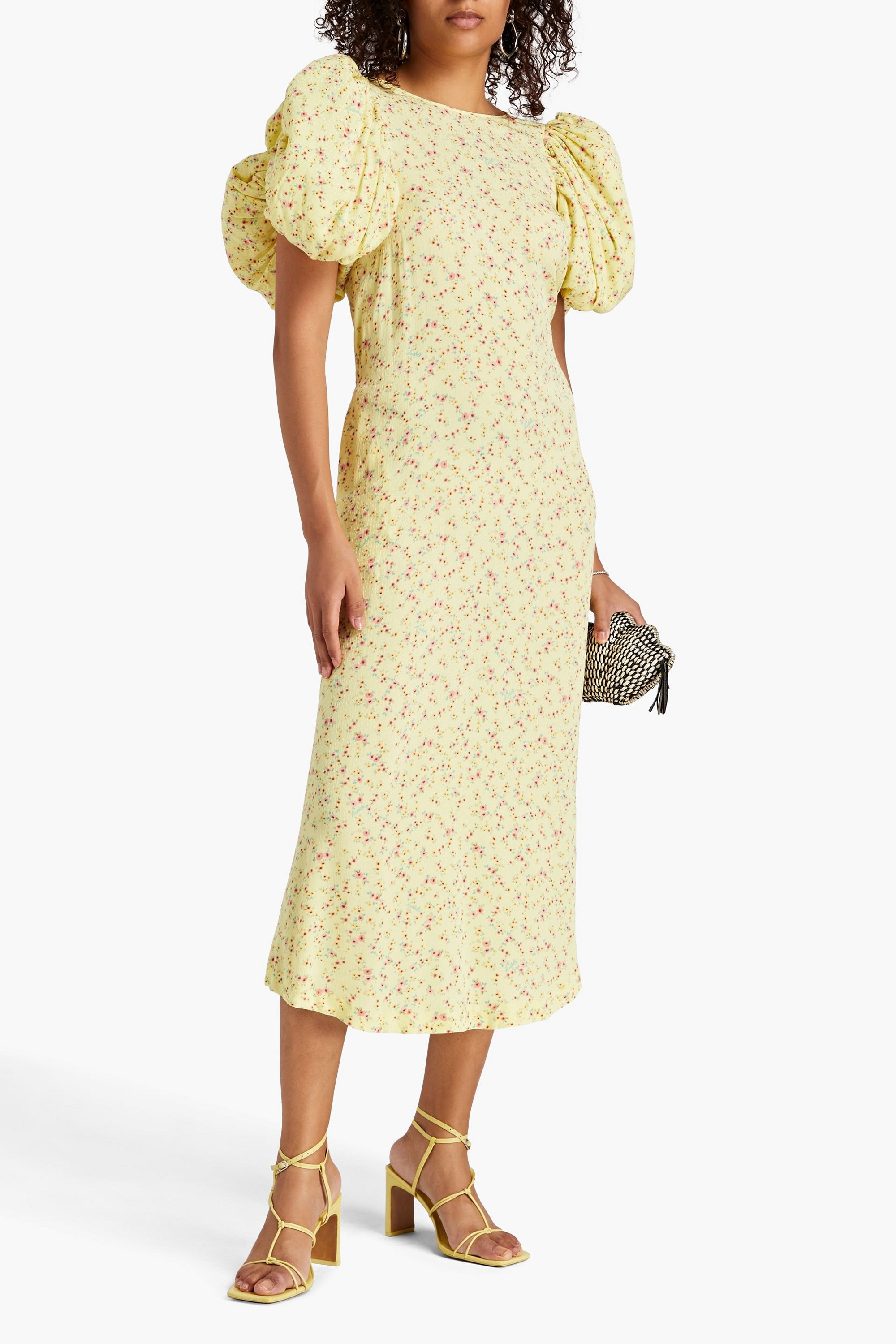 ROTATE Birger Christensen Floral-print jacquard midi dress