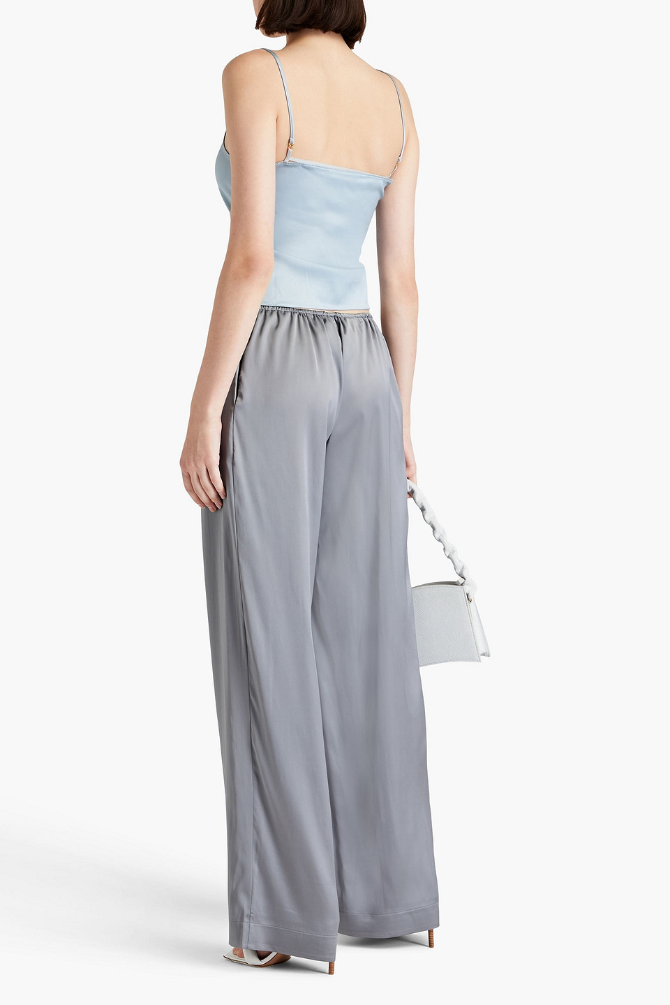 Jacquemus Le Pant Mentalo Wide-leg Mid-rise Crepe Trousers In Dark Grey