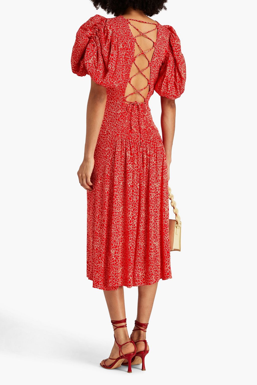 ROTATE BIRGER CHRISTENSEN Printed jacquard midi dress
