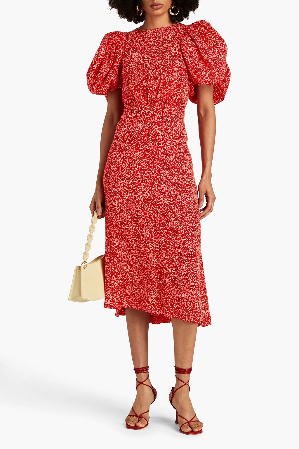 ROTATE BIRGER CHRISTENSEN Printed jacquard midi dress