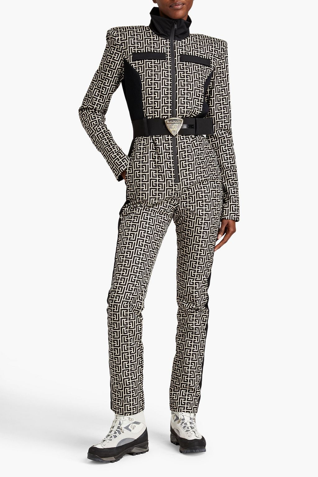 BALMAIN X ROSSIGNOL Belted printed ski suit