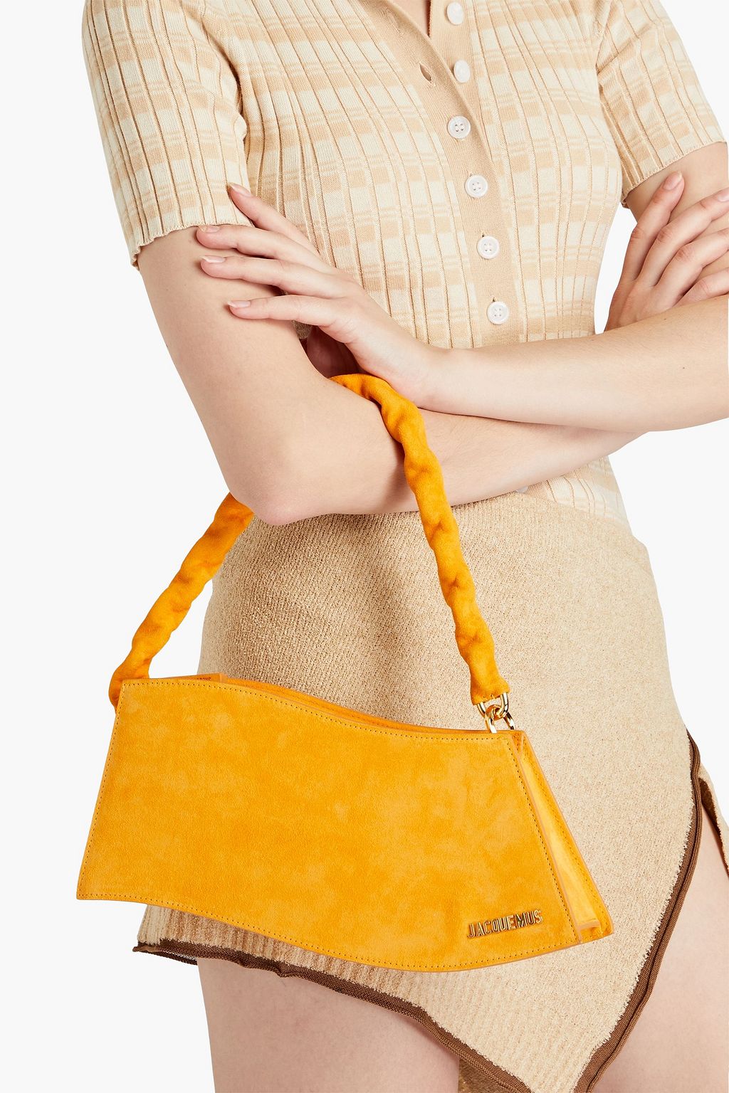 JACQUEMUS La Vague Curvy suede shoulder bag THE