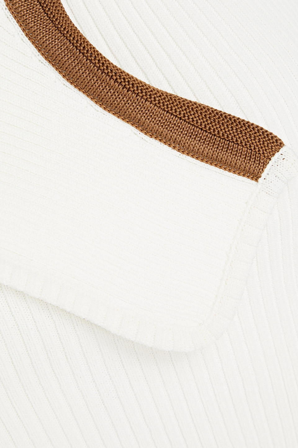JACQUEMUS ACENO ONE-SHOULDER RIBBED-KNIT TOP