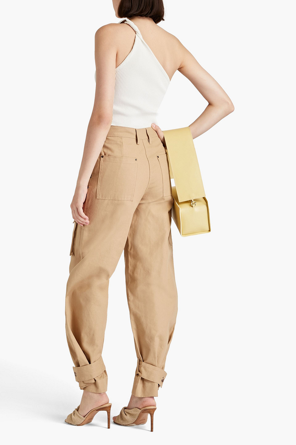 JACQUEMUS ACENO ONE-SHOULDER RIBBED-KNIT TOP