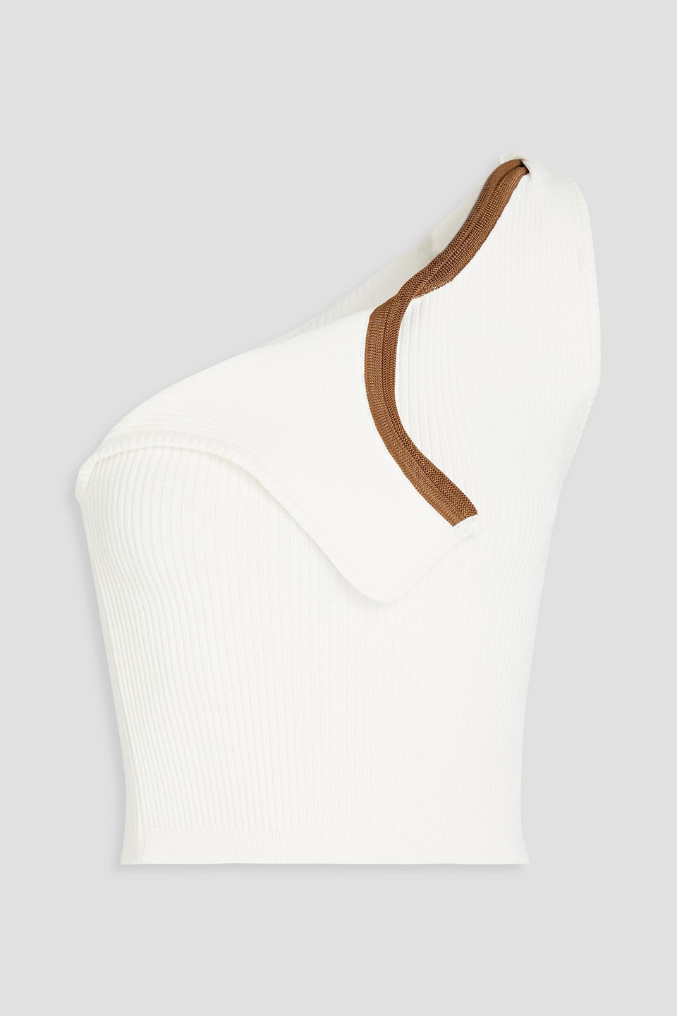 Jacquemus One-shoulder Ribbed-knit Top In White