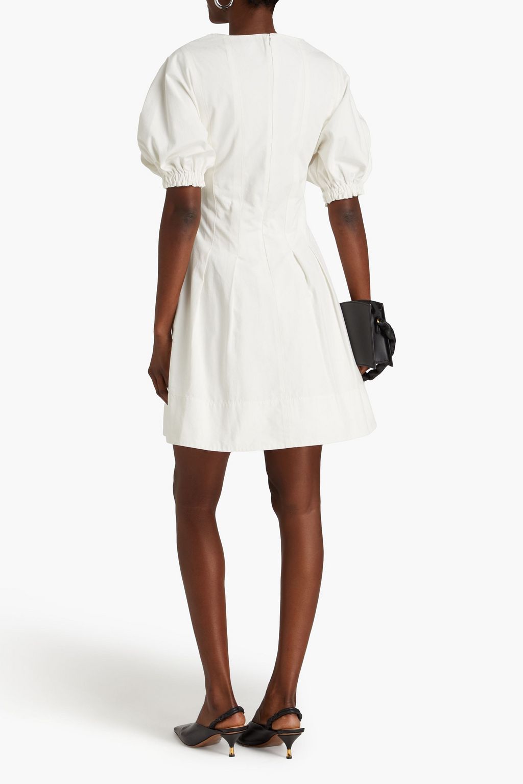 PROENZA SCHOULER Pleated cotton and linen-blend mini dress