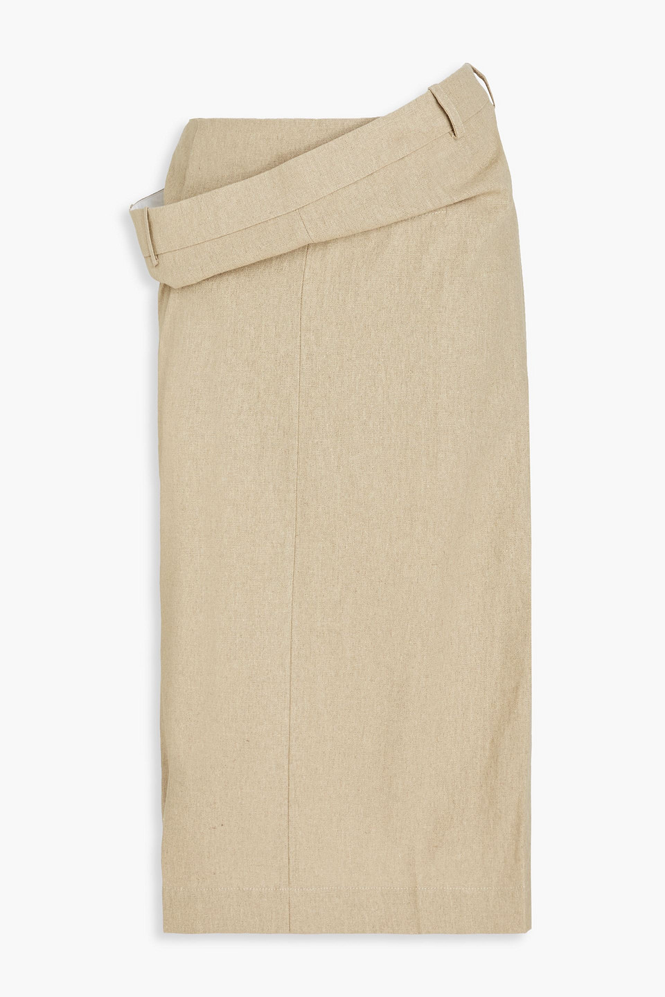 Jacquemus Draped Linen Pencil Skirt In Beige