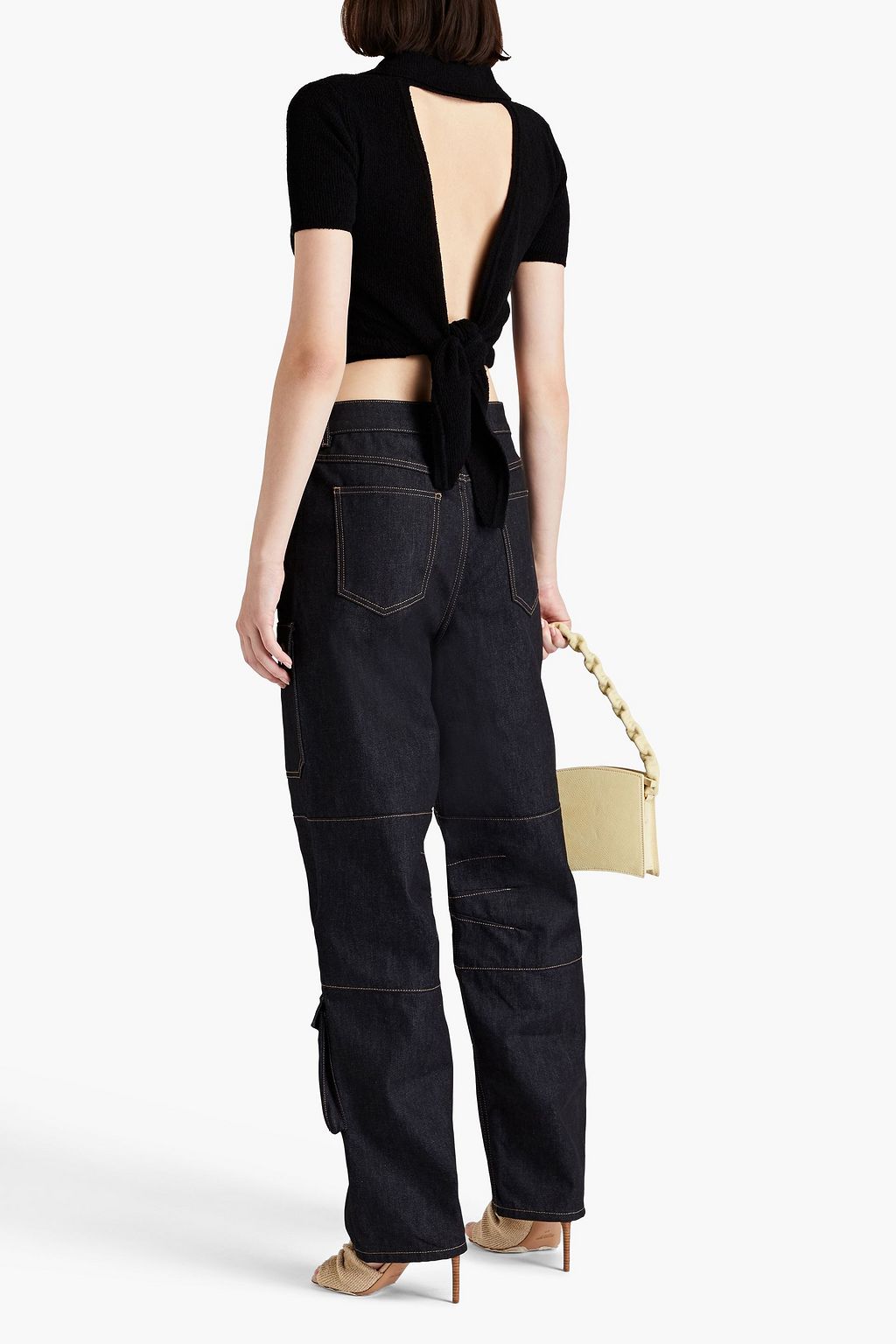 JACQUEMUS Bagnu open-back cotton-blend terry polo shirt