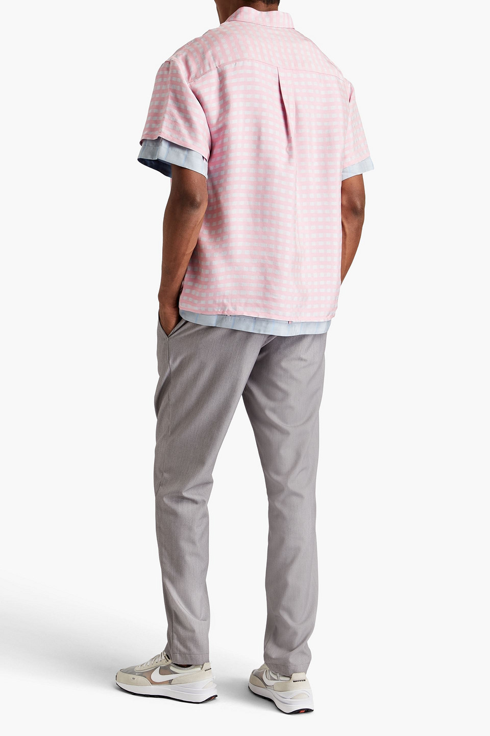 Shop Jacquemus Melancia Gingham Jacquard Shirt In Baby Pink