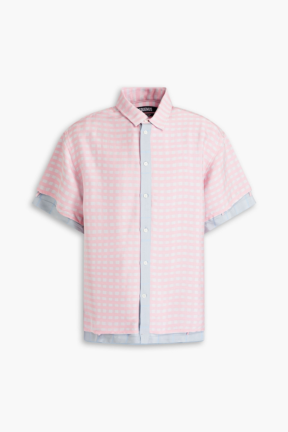 Jacquemus Two-tone Gingham Shirt In Baby Pink