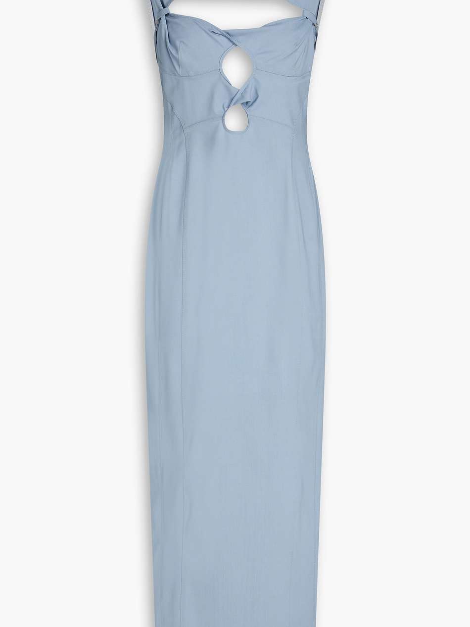 palmi twisted cutout stretch-wool maxi dress