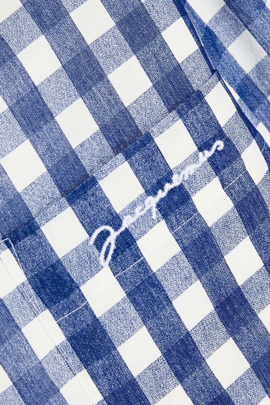 JACQUEMUS Embroidered checked crepe overshirt