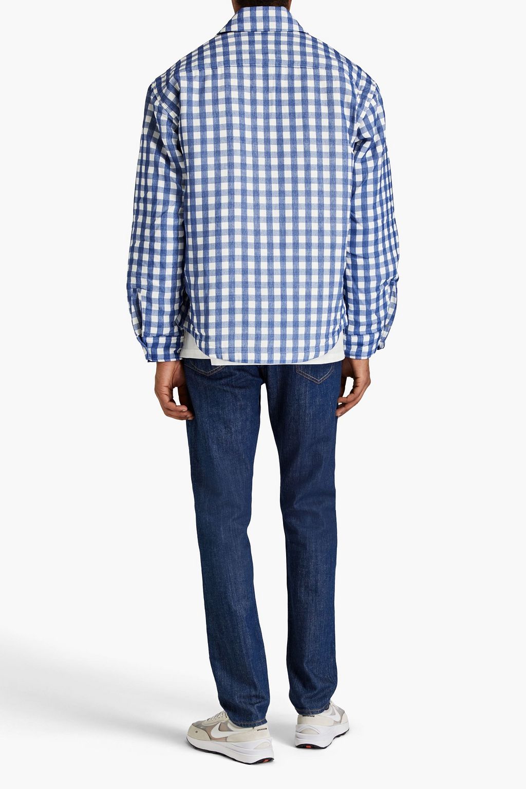 JACQUEMUS Embroidered checked crepe overshirt