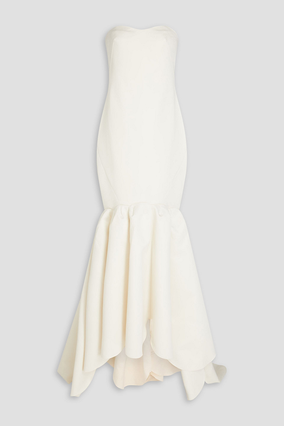 Rotate Birger Christensen Strapless Satin-twill Gown In White
