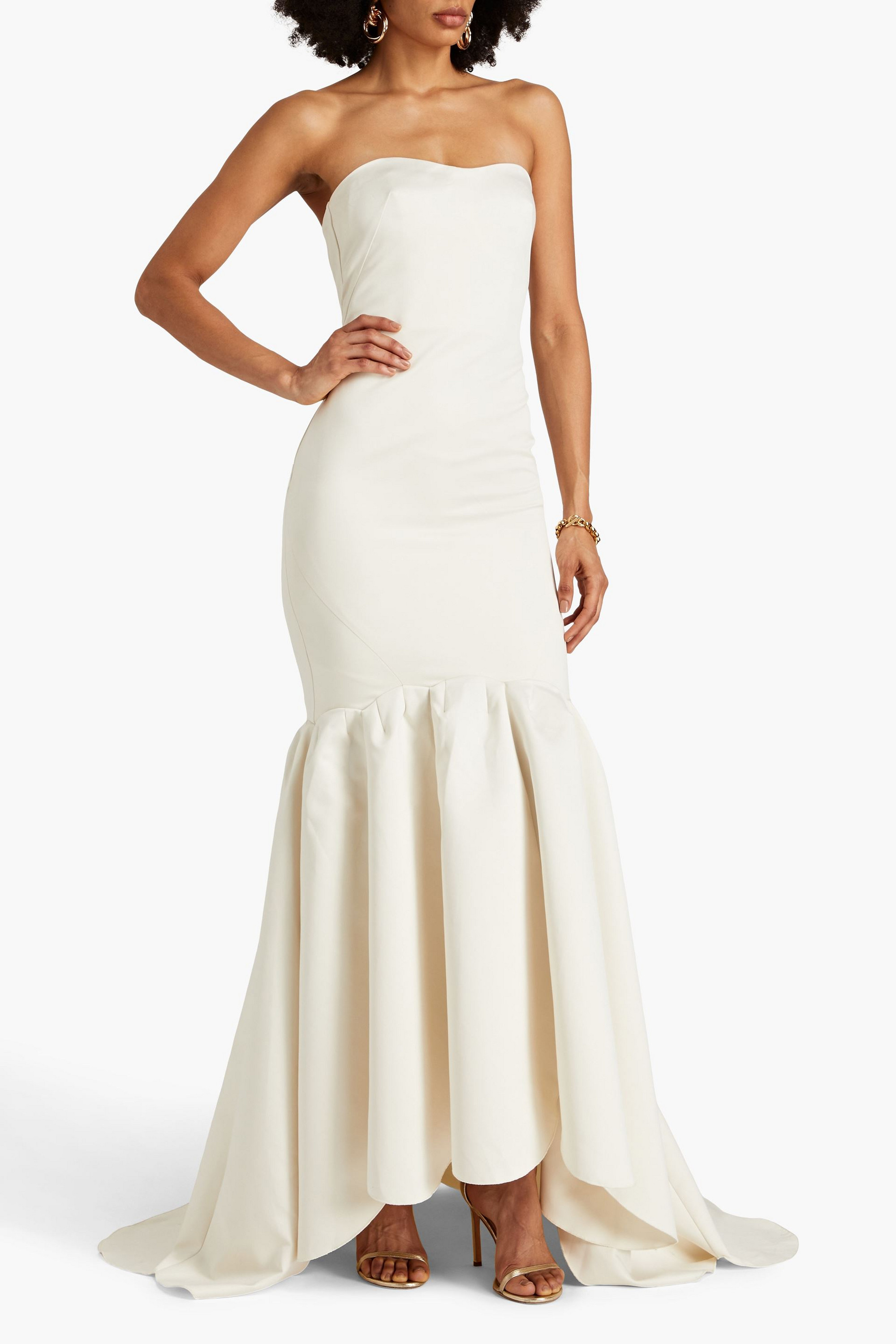 ROTATE Birger Christensen Strapless satin-twill gown