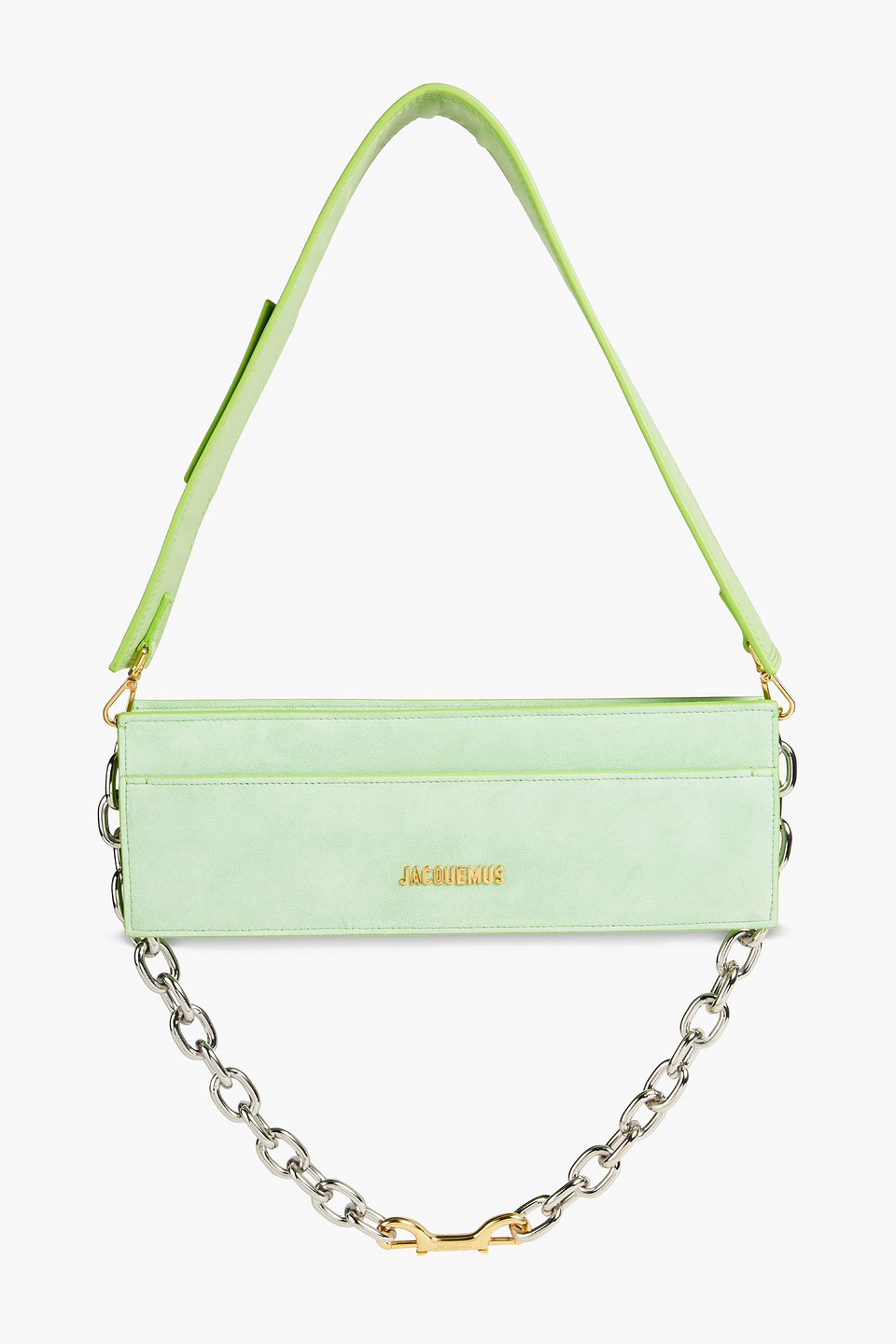 Jacquemus Le Chiquito Long Suede Tote In Light Green