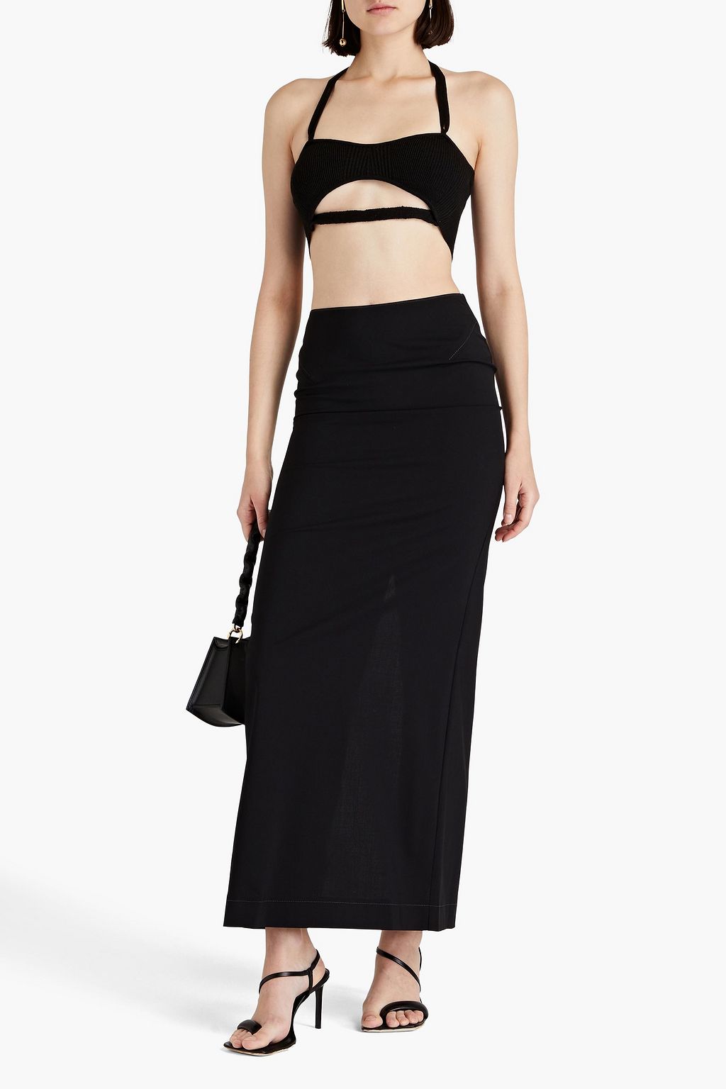 JACQUEMUS Beijo ribbed linen-blend bra top