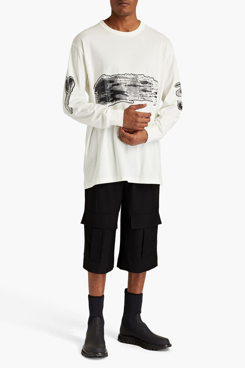 Y-3 Printed stretch-cotton jersey T-shirt