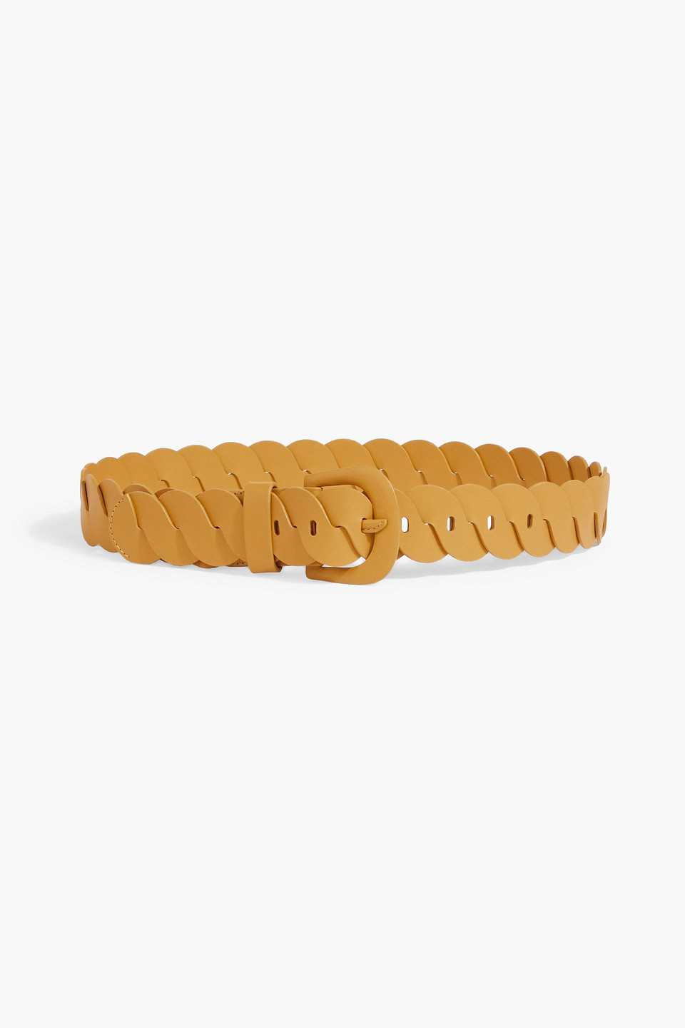 Zimmermann Wave Link Jean Twisted Leather Belt In Mustard