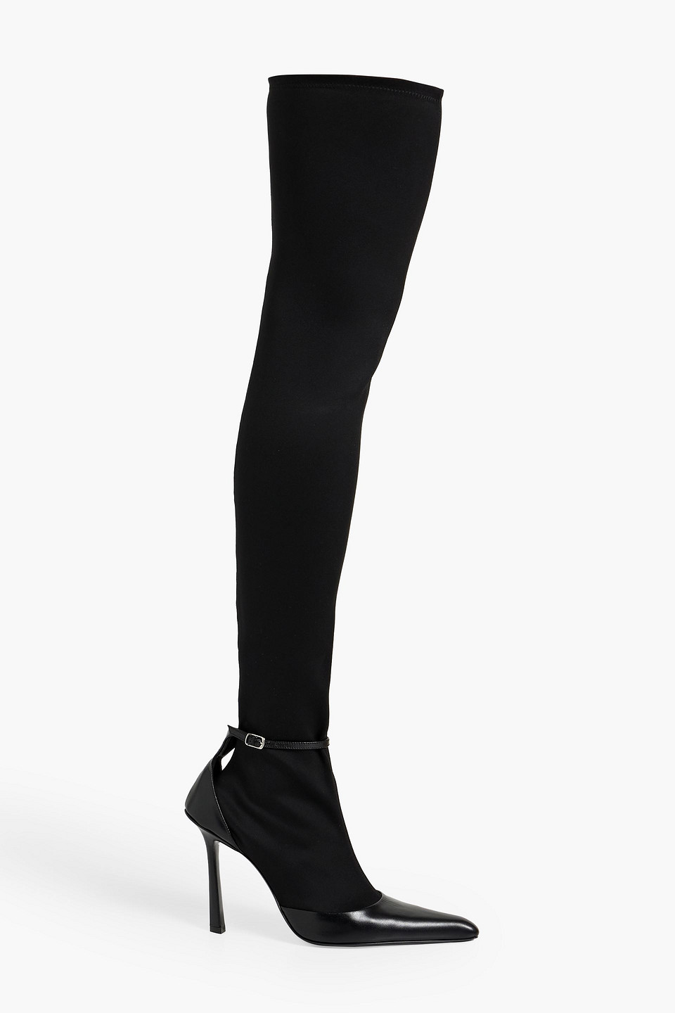 Alexander Wang Viola 105 Neoprene And Leather Over the knee Sock Boots In Black ModeSens