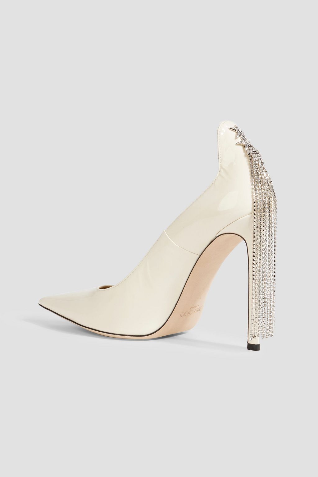 JIMMY CHOO Spruce 110 crystal-embellished patent-leather pumps