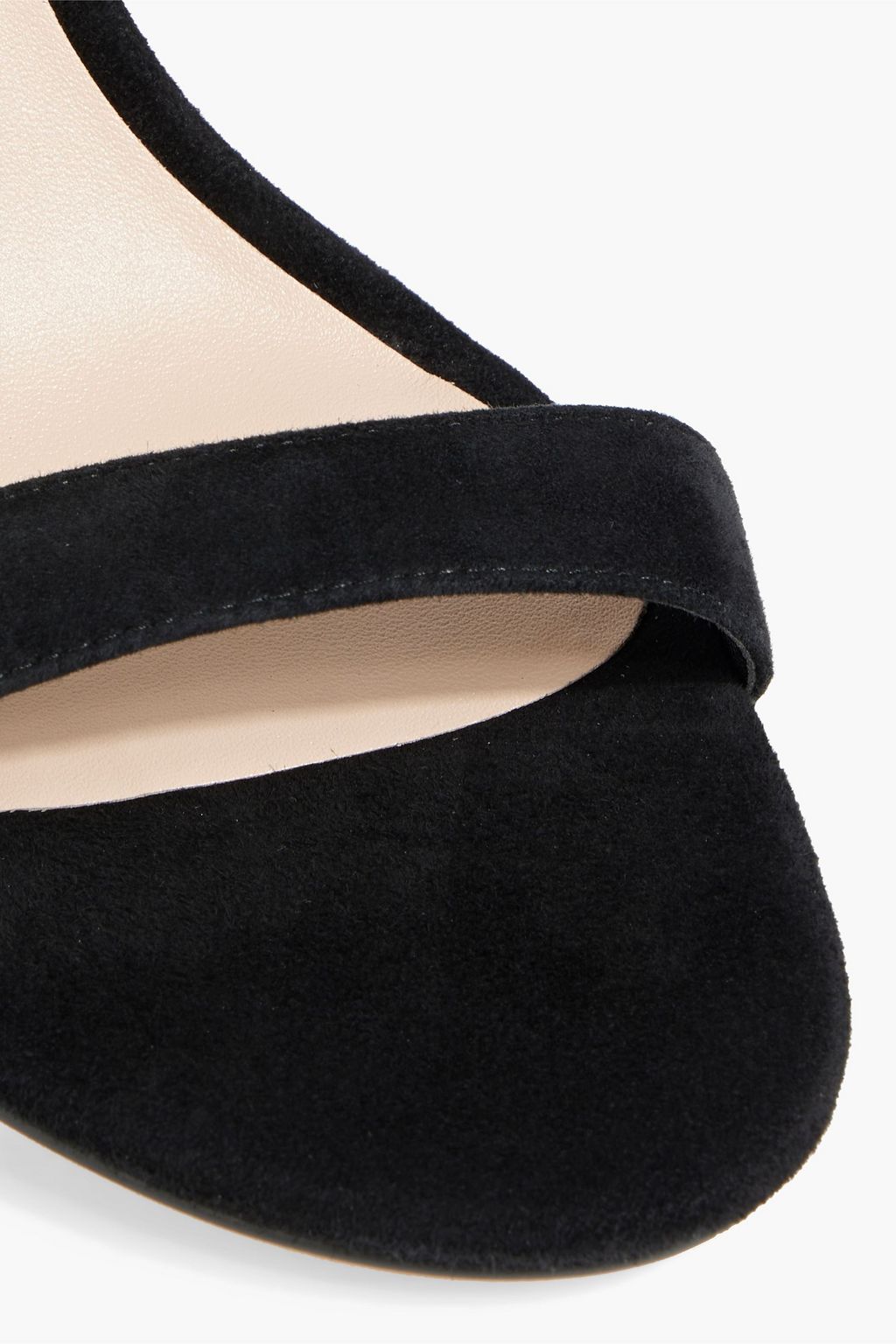 STUART WEITZMAN Crystal Buckle embellished suede sandals