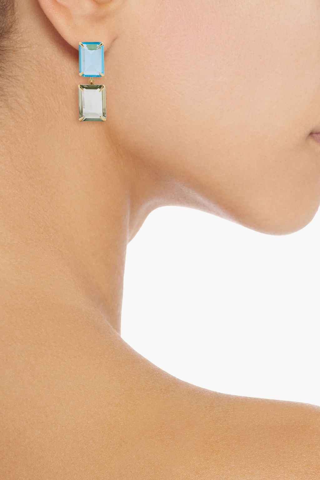 BOUNKIT Gold-tone quartz earrings