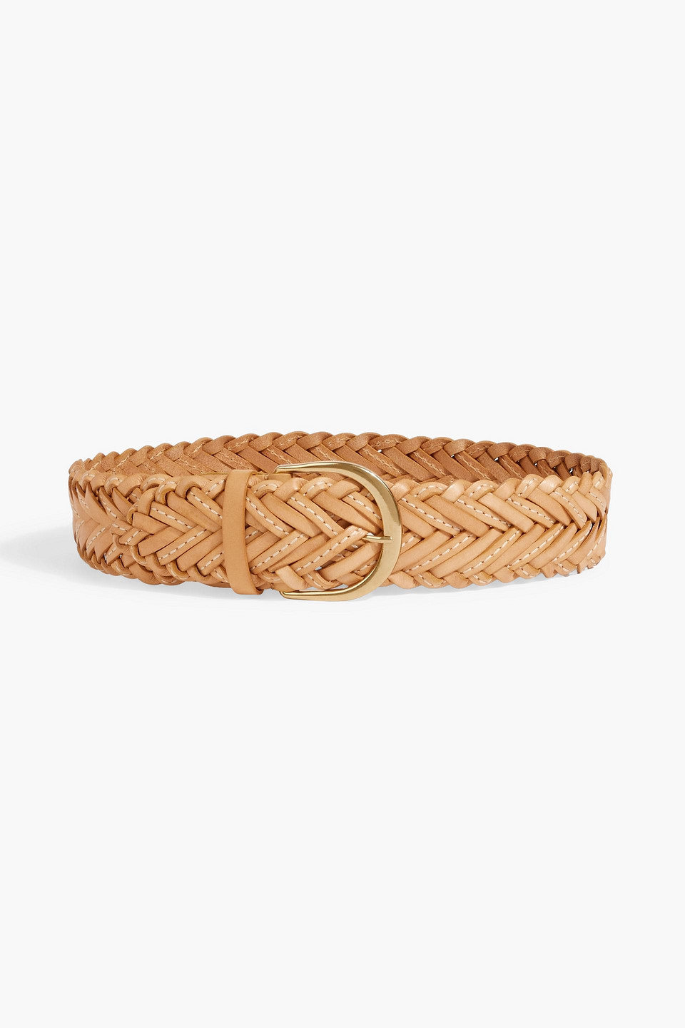 Braided leather belt