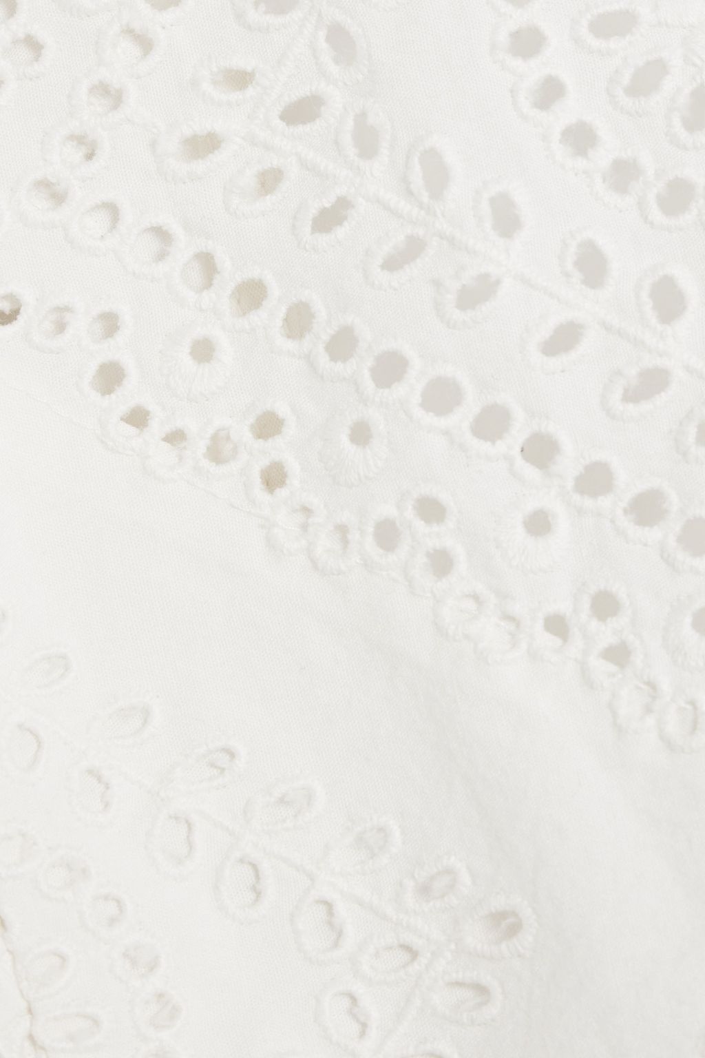 SEA Ruffled cutout broderie anglaise cotton mini dress