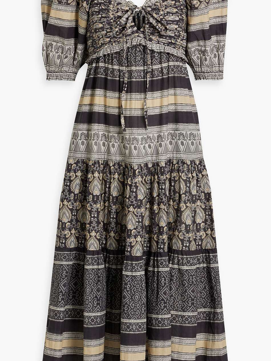 tasha tiered printed cotton-voile midi dress