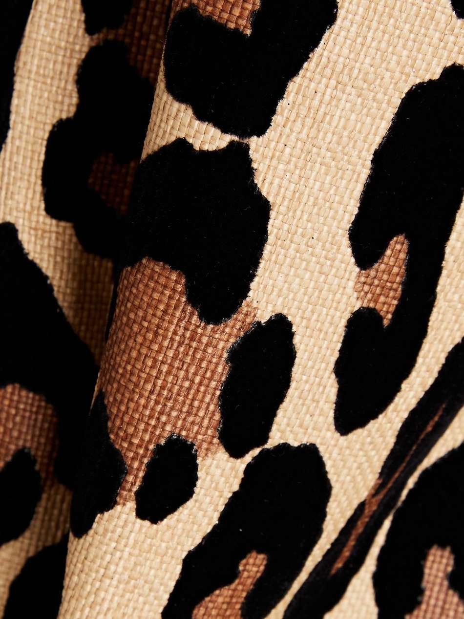 leopard-print flocked canvas mini dress