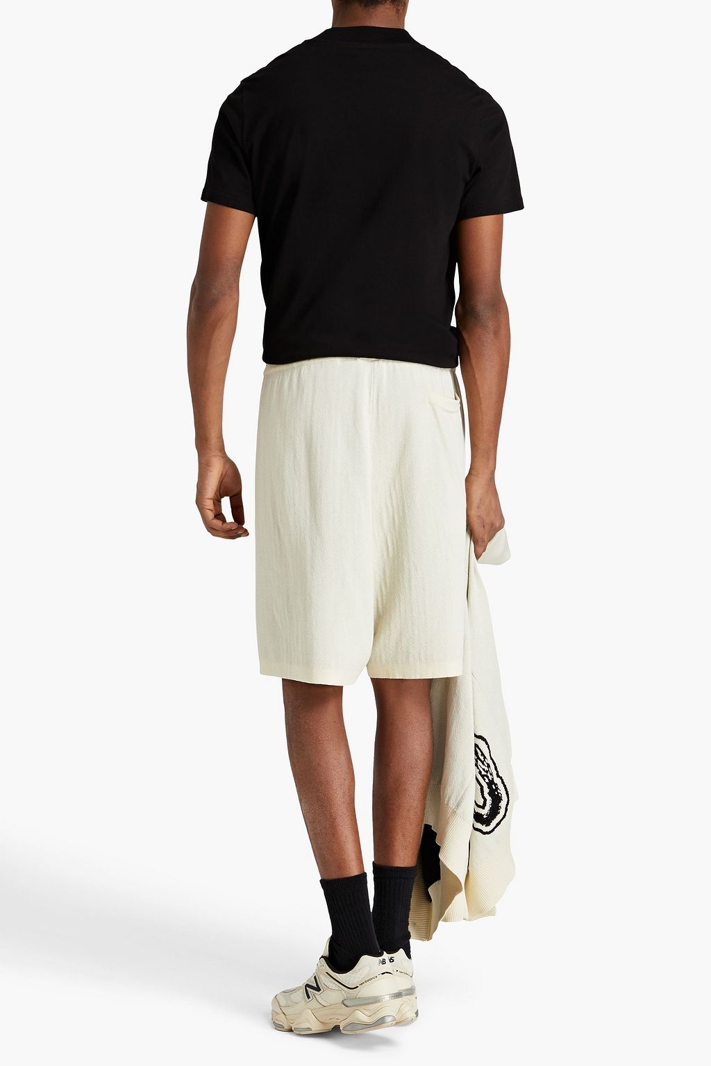 Y-3 Intarsia-knit drawstring shorts