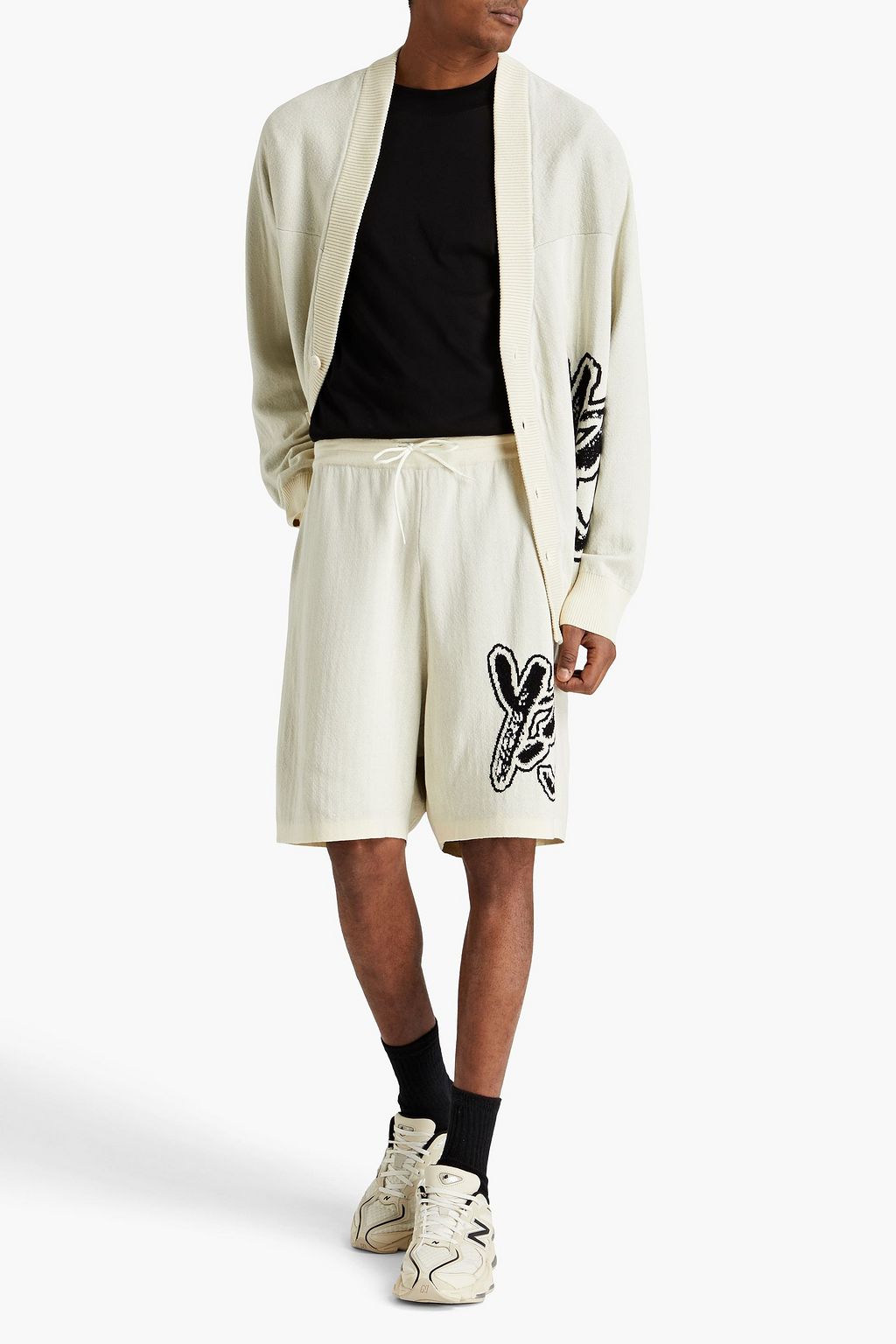 Y-3 Intarsia-knit drawstring shorts