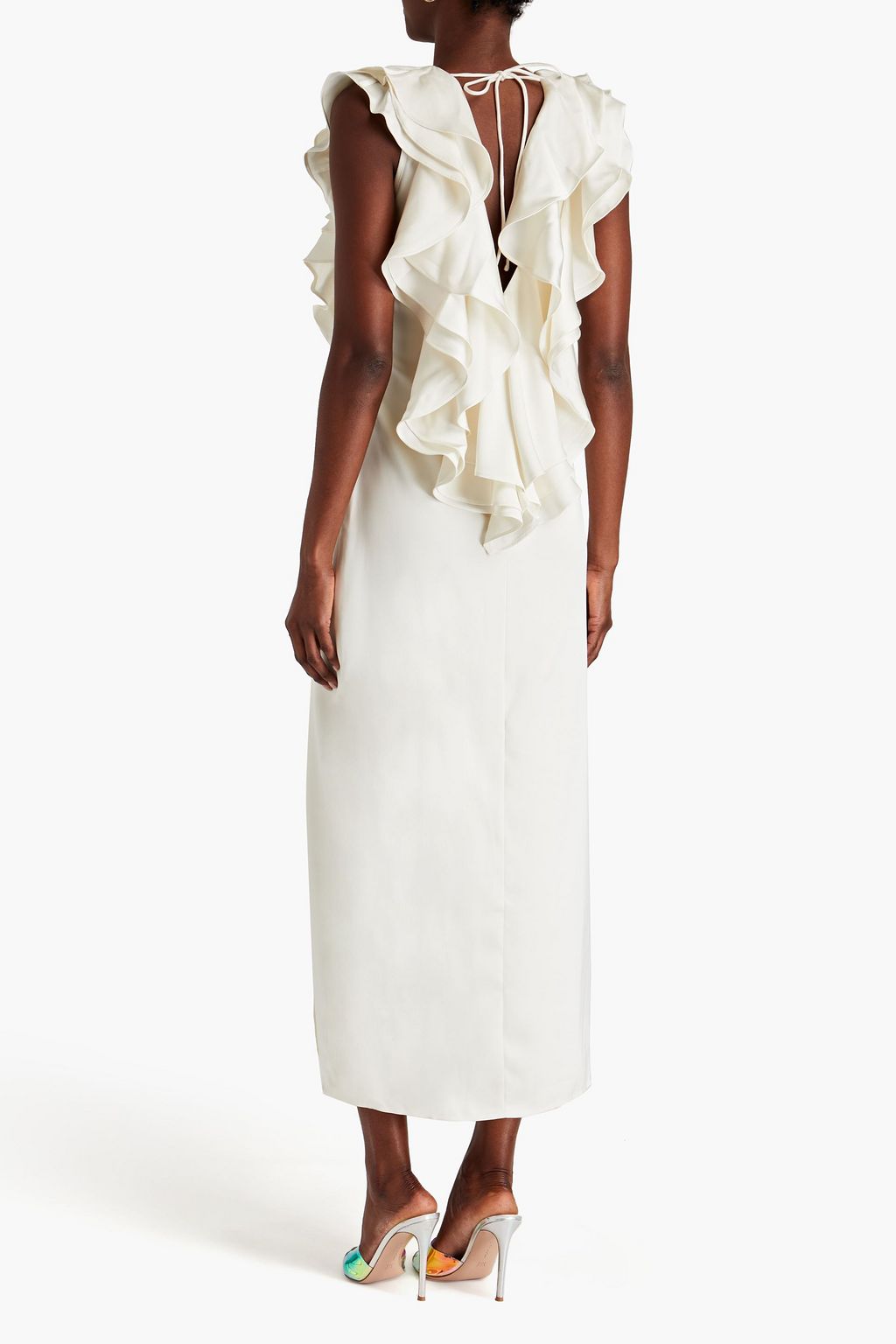 ROTATE BIRGER CHRISTENSEN Ruffled sateen midi bridal dress