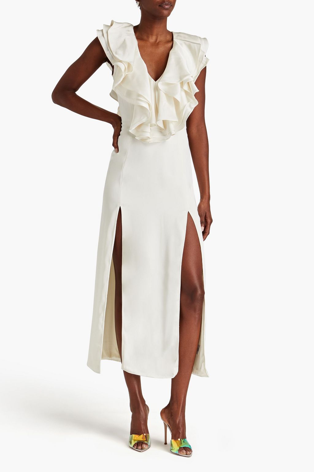 ROTATE BIRGER CHRISTENSEN Ruffled sateen midi bridal dress