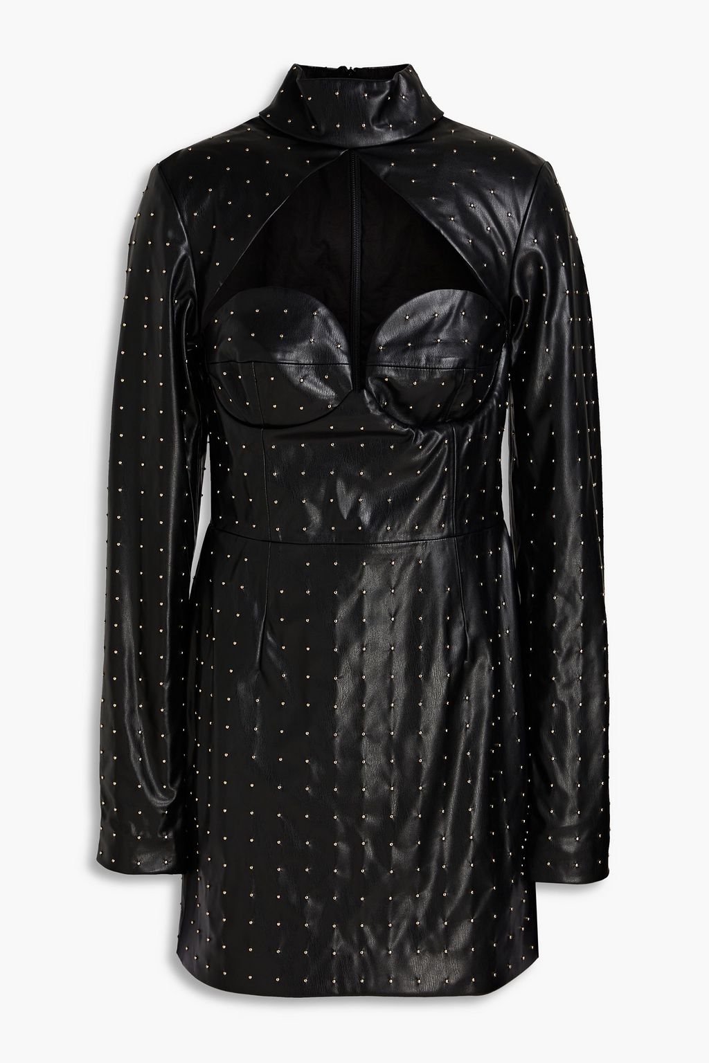 ROTATE BIRGER CHRISTENSEN フェイクレザー ミニワンピース スタッズ  