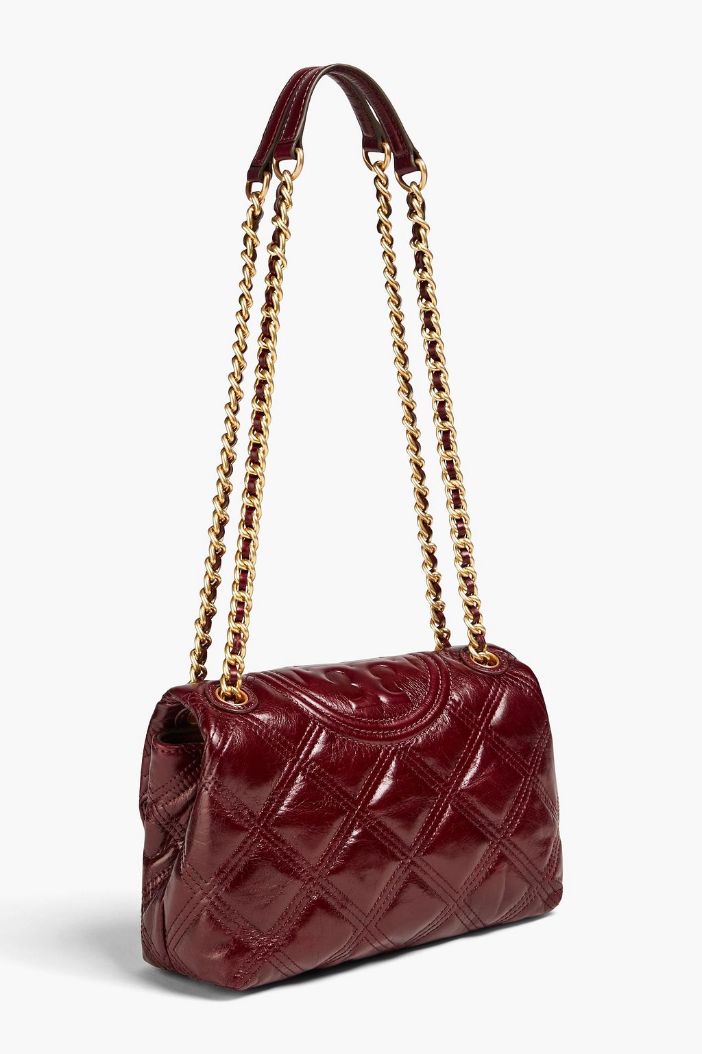 TORY BURCH Fleming quilted embossed leather shoulder bag THE