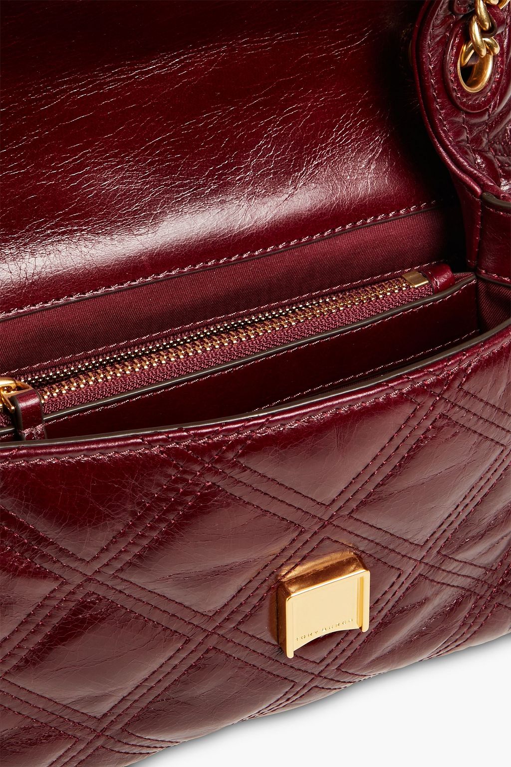 TORY BURCH Fleming quilted embossed leather shoulder bag THE