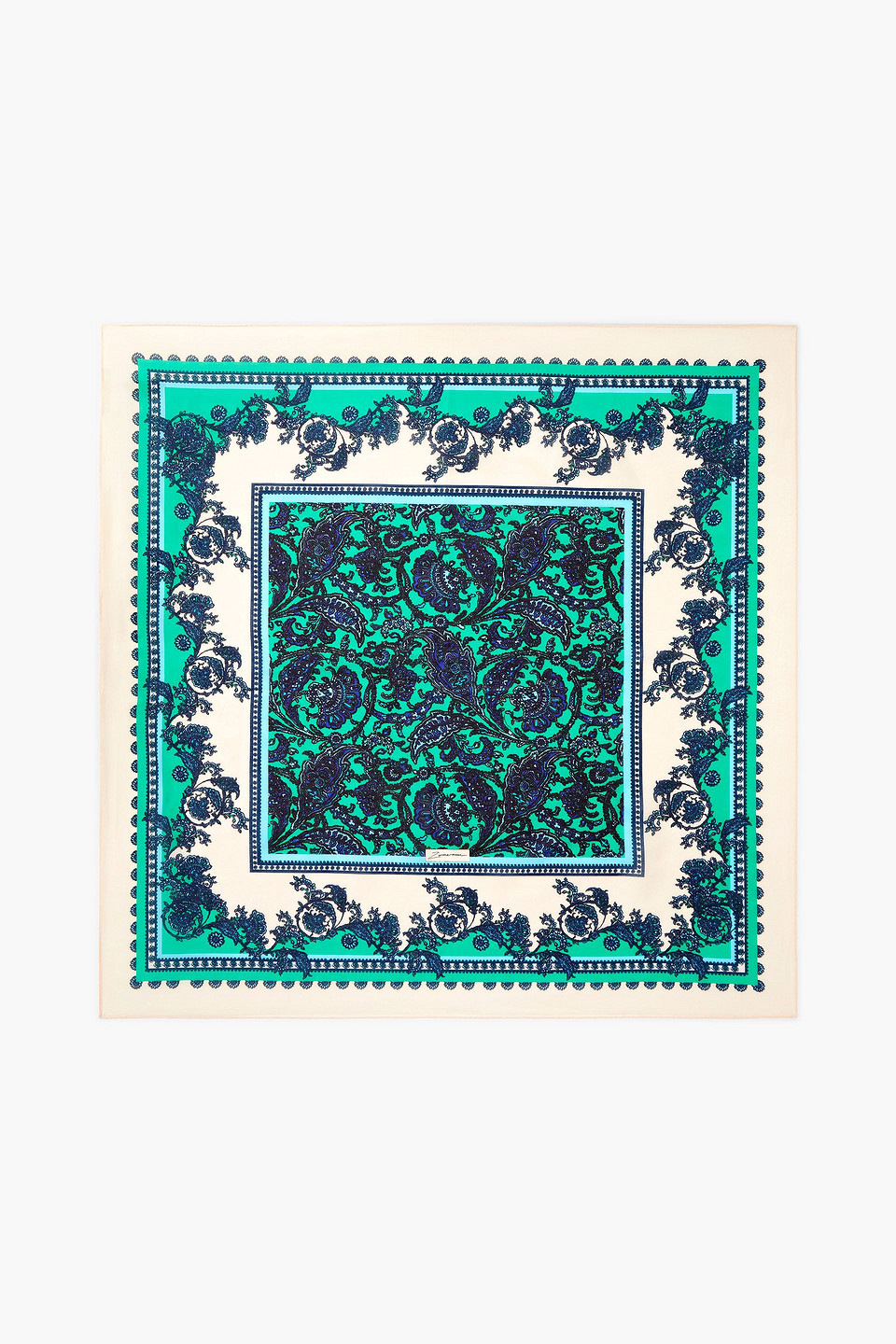 Paisley-print cotton and silk-blend scarf