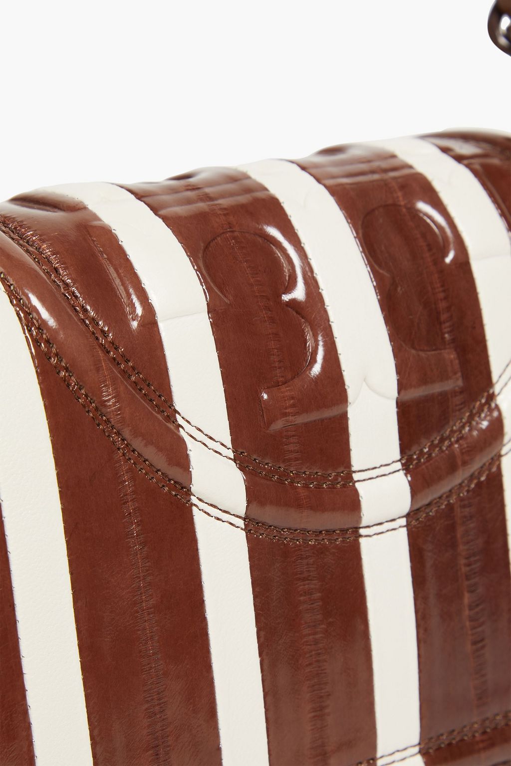 TORY BURCH Fleming patchwork, leather and eel shoulder bag