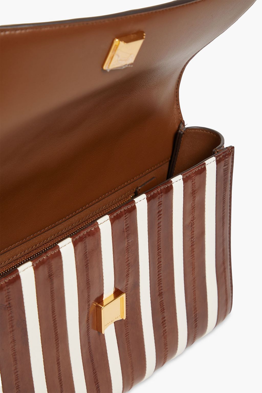 TORY BURCH Fleming patchwork, leather and eel shoulder bag