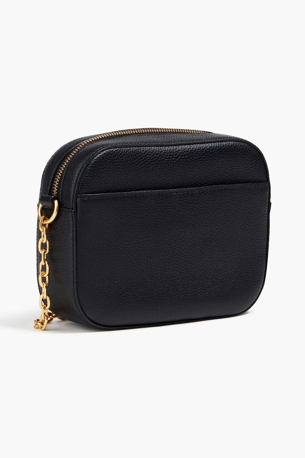TORY BURCH McGraw appliquéd pebbled-leather shoulder bag